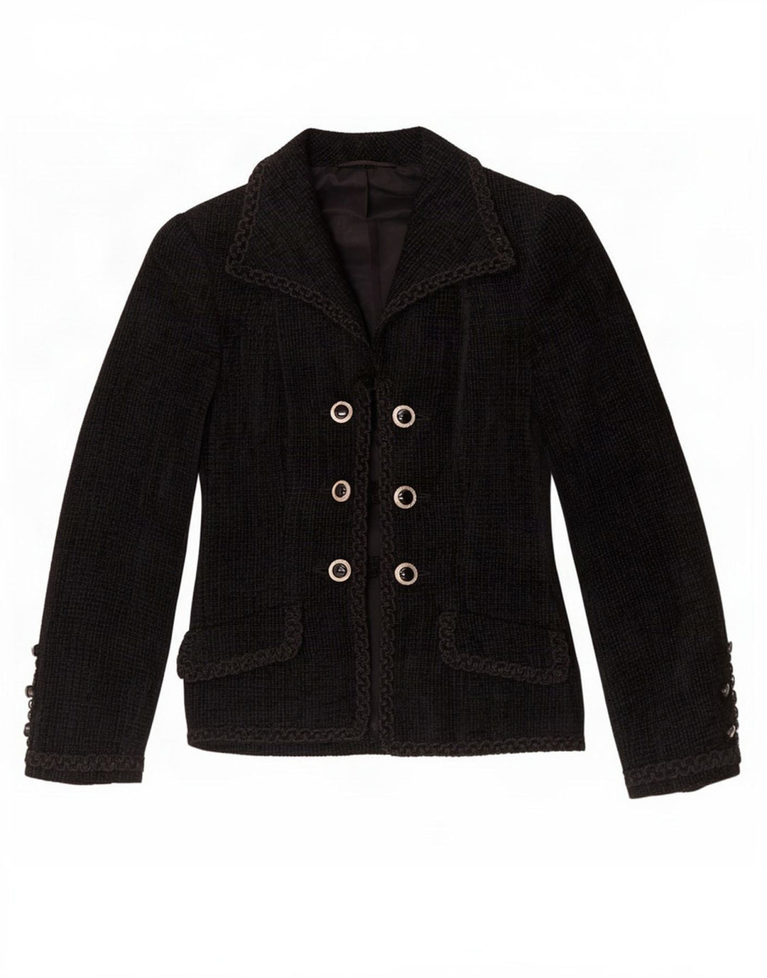 Ralph Dame Dobbeltradet Blazer Jacket UK 8 Lille Sort