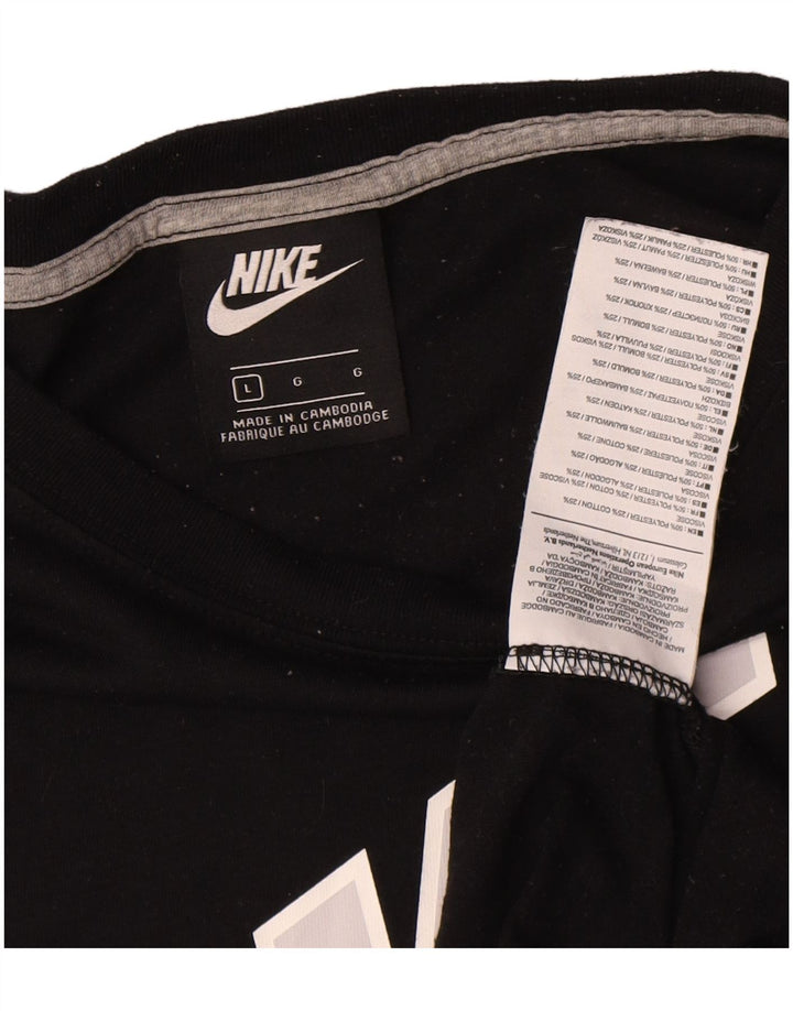 Nike grafisk T-shirt top til mænd, stor sort bomuld