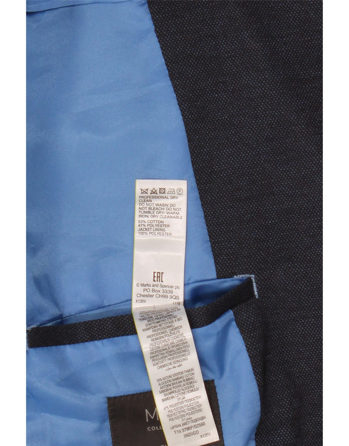 MARKS & SPENCER Herre 2-knaps Slim Fit Blazer Jacket UK 46 XL Navy Blue