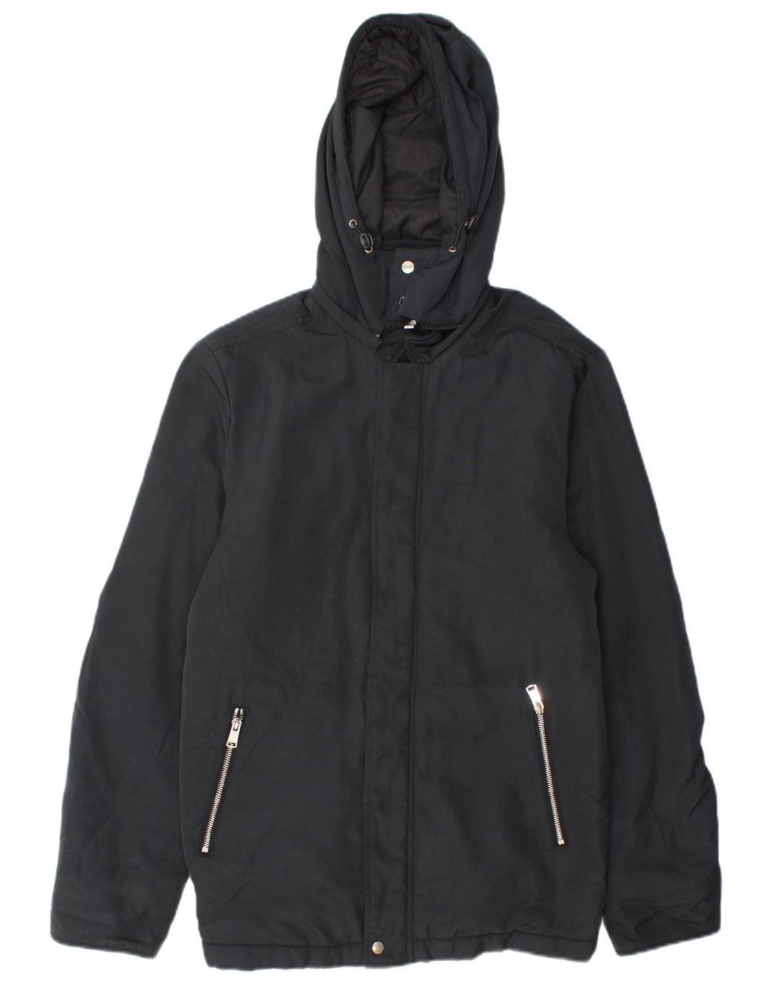 Reiss Herre Hooded Windbreaker Jacket UK 38 Medium Black Bomuld