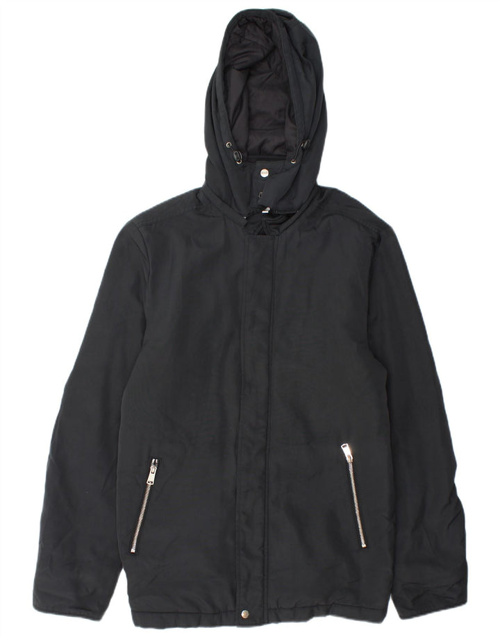 Reiss Herre Hooded Windbreaker Jacket UK 38 Medium Black Bomuld