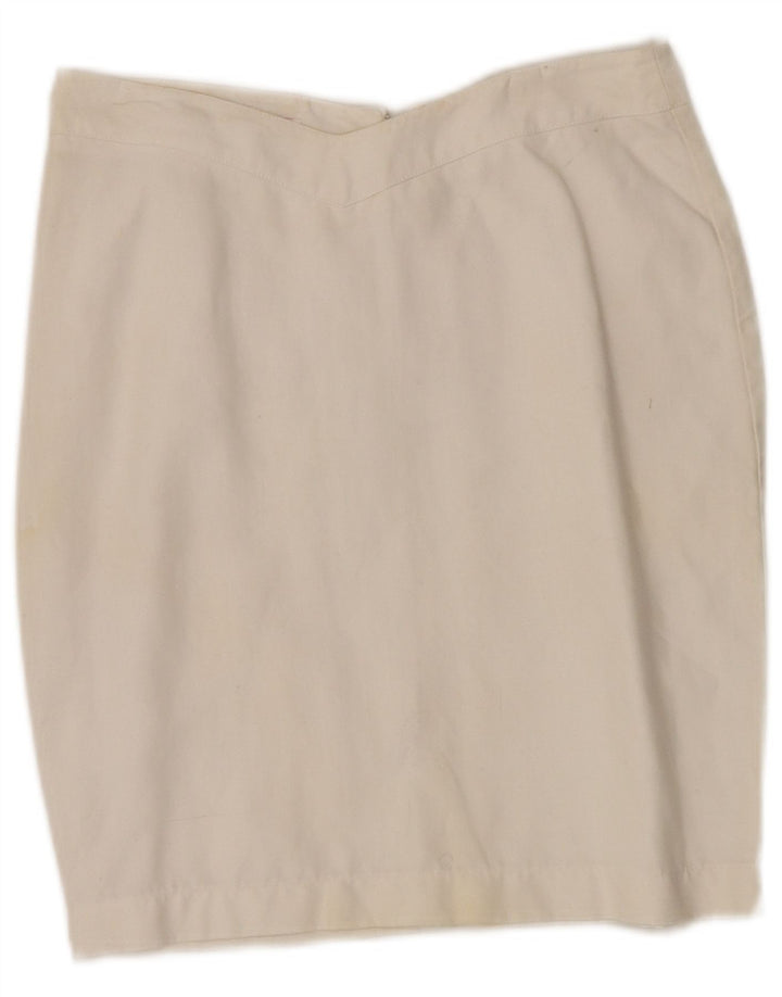 Byblos Dame Pencil Skirt IT 40 Small W28 White Linen