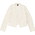 MOSSIMO Womens Crop Blazer Jacket UK 10 Small White Polyester | Vintage Mossimo | Thrift | Second-Hand Mossimo | Used Clothing | Messina Hembry 