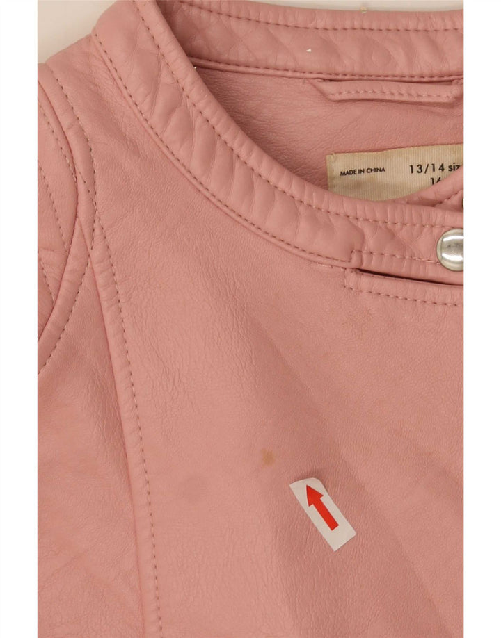 Zara piger imiteret læderjakke 13-14 år Pink Polyester