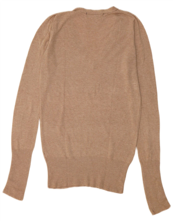 Zara Dame V-hals sweater UK 10 Small Beige