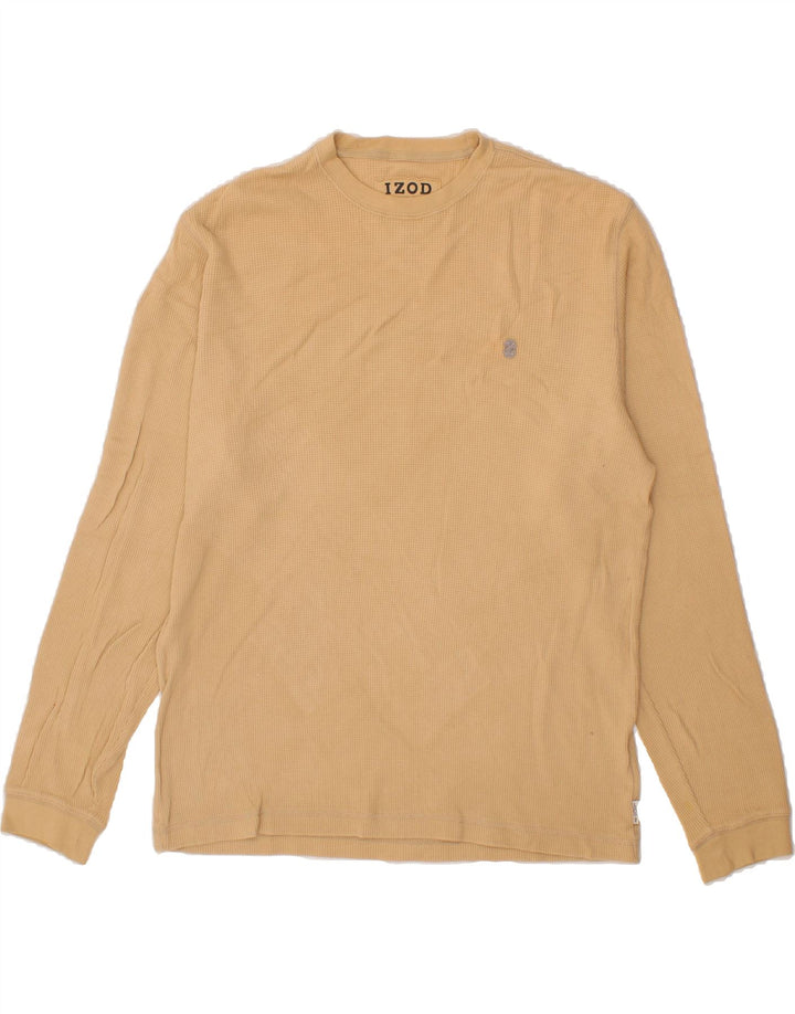 IZOD Mens Top Long Sleeve Medium Beige Cotton Vintage Izod and Second-Hand Izod from Messina Hembry 