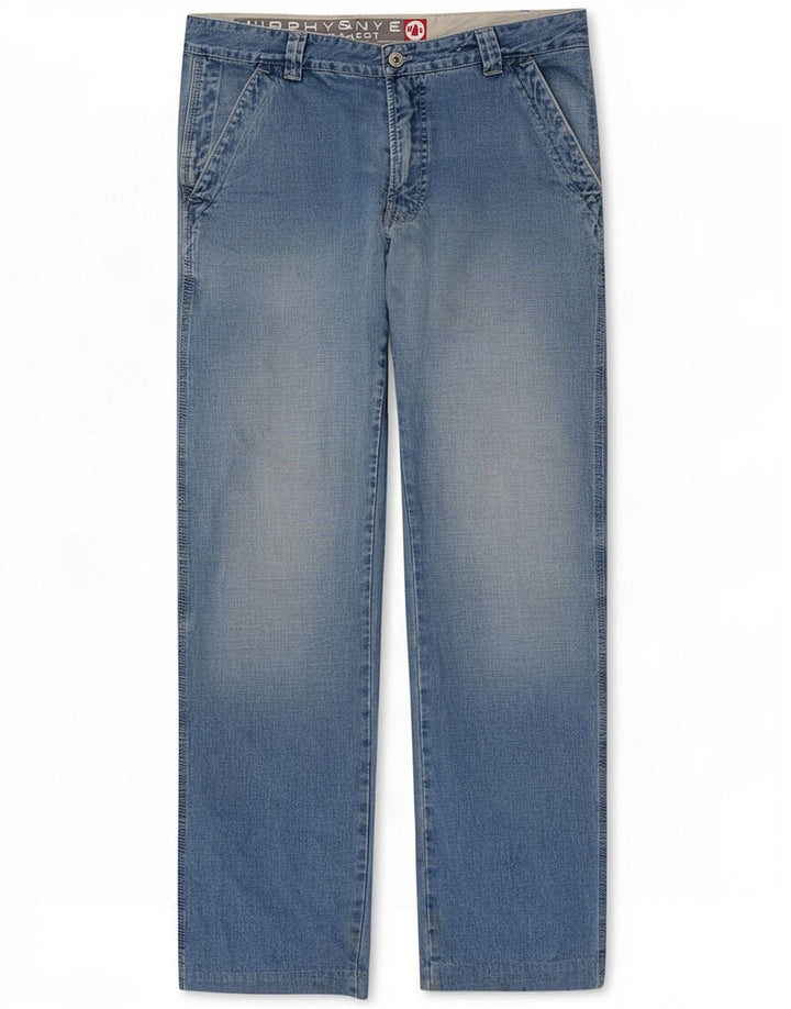 Murphy & Nye Straight Jeans til mænd W36 L31 Blue Cotton