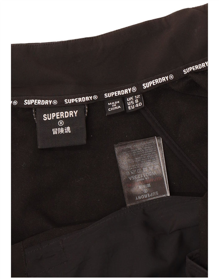 SUPERDRY Womens Crop Loose Fit træningsdragt Topjakke UK 12 Medium Black