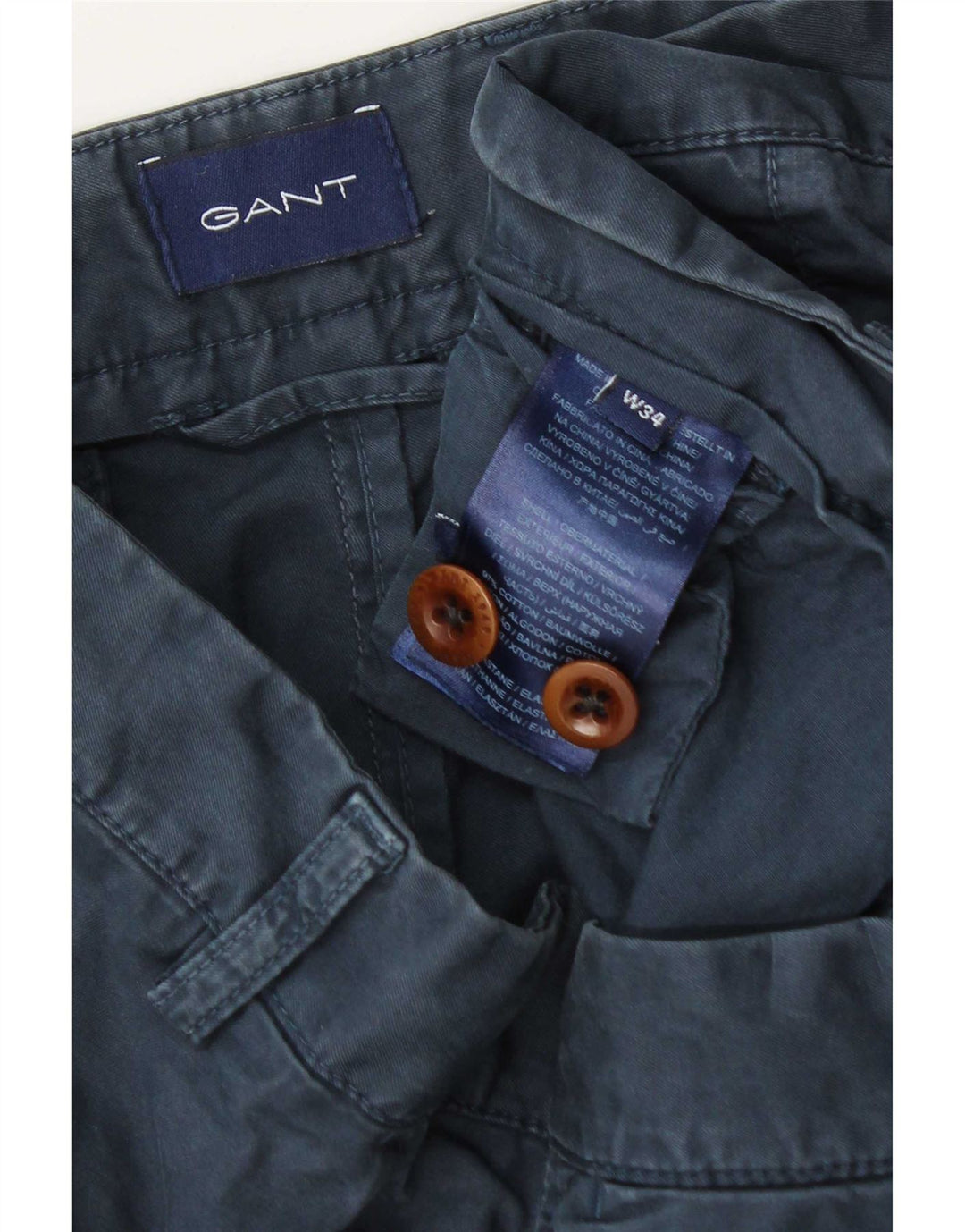 Gant Herre Chino Shorts W34 Large Navy Blue Bomuld