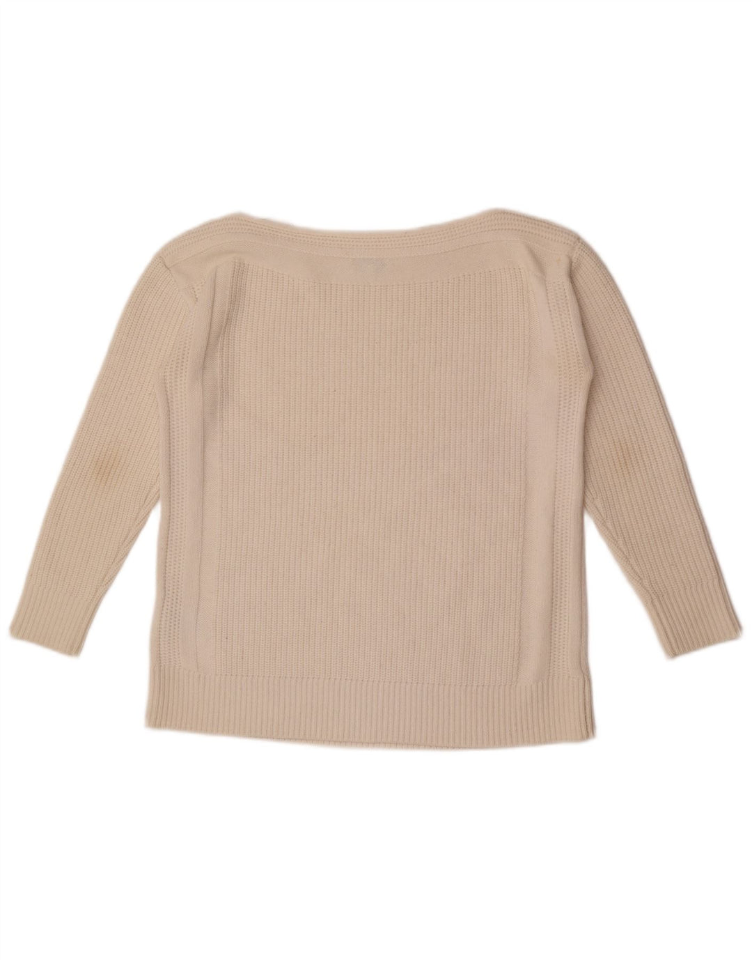 Reiss Dame Oversized Boat Neck Jumper Sweater UK 10 Small White Wool