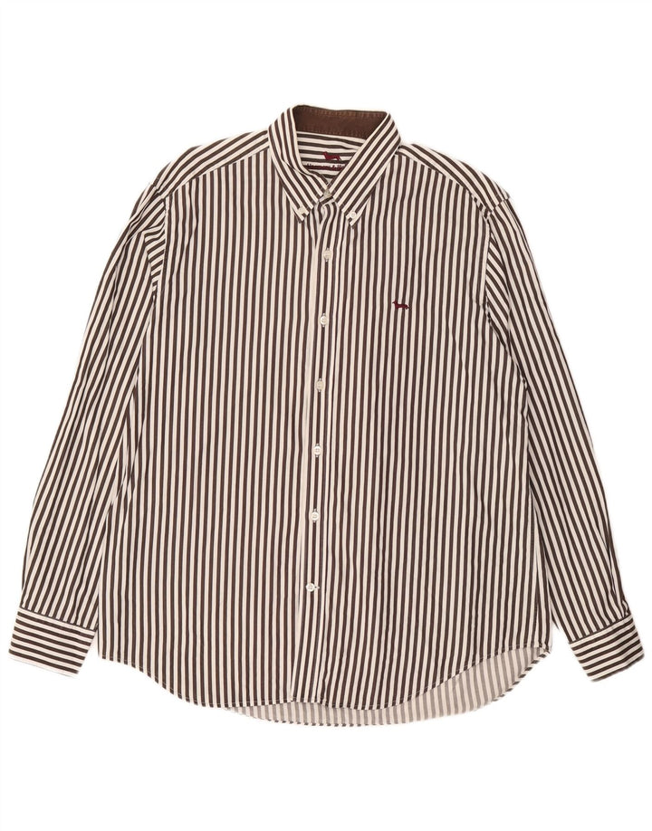 Harmont & Blaine herreskjorte 2XL brun nålestribet