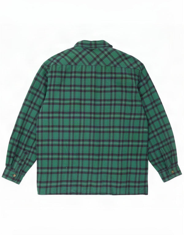 Marlboro Classics Flannelskjorte til mænd Large Green Plaid