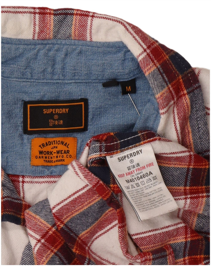 Superdry Herre Worker Wear Regular Fit Flanelskjorte Medium Rød Plaid Bomuld
