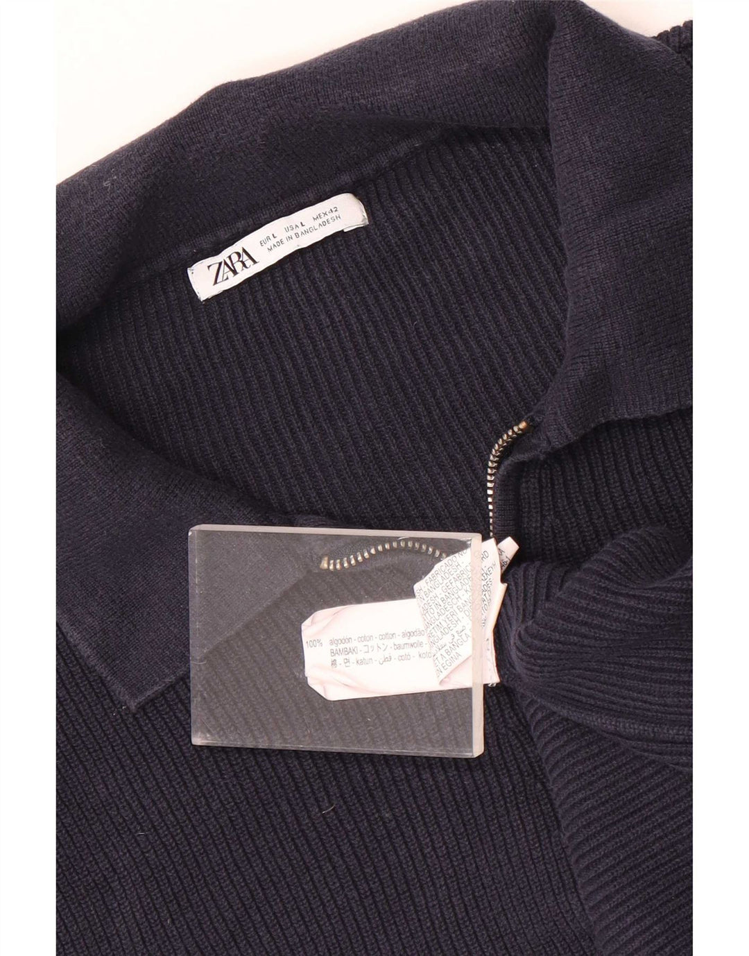 Zara Herre Polo Shirt Stor Marineblå Bomuld