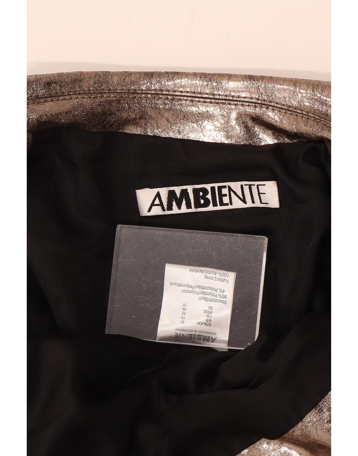 AMBIENTE Utility-jakke i imiteret læder til kvinder UK 14 Stor brun polyester