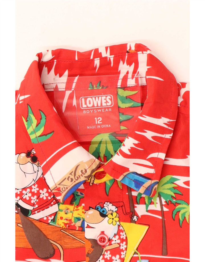Lowes drenge abstrakt mønster kortærmet skjorte 11-12 år rød hawaiiansk