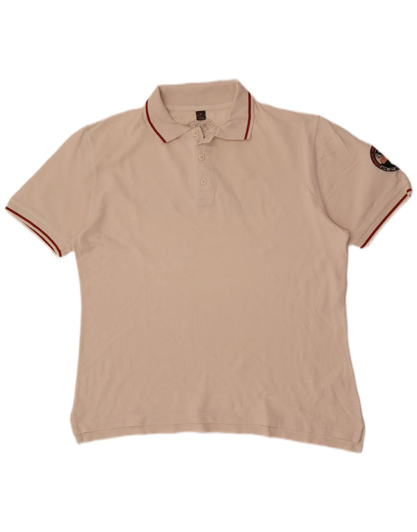 Napapijri Herre grafisk poloshirt XL Beige stribet