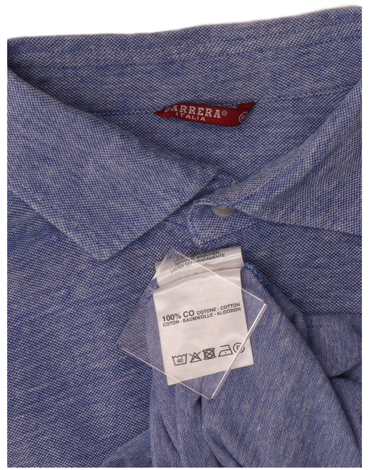 Carrera Herreskjorte XL Blå Flecked Bomuld