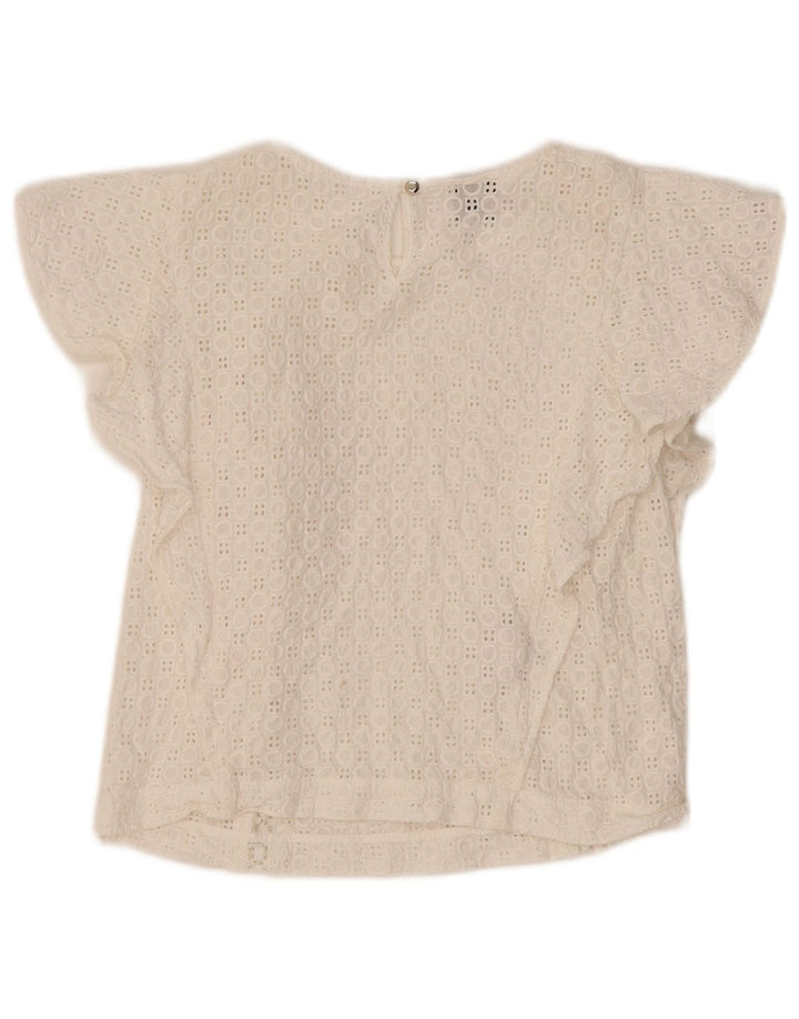 PINKO Womens Crop Blouse Top UK 8 Small White