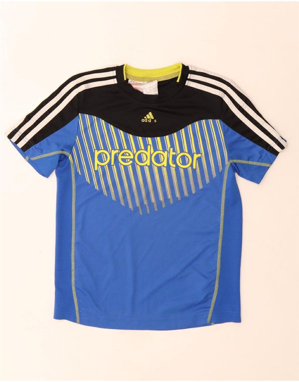 Adidas Boys Predator Graphic T-Shirt Top 11-12 år Blå Colourblock