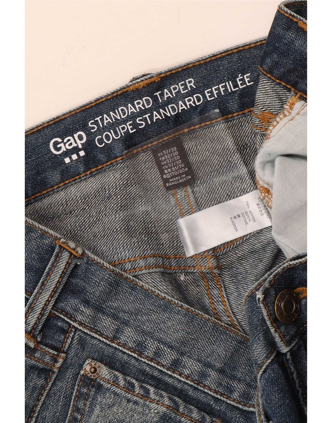 Gap Herre Standard Distressed Tapered Jeans W32 L30 Blå Bomuld