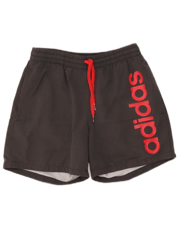 Adidas Herre Climalite grafiske sportsshorts Små grå polyester