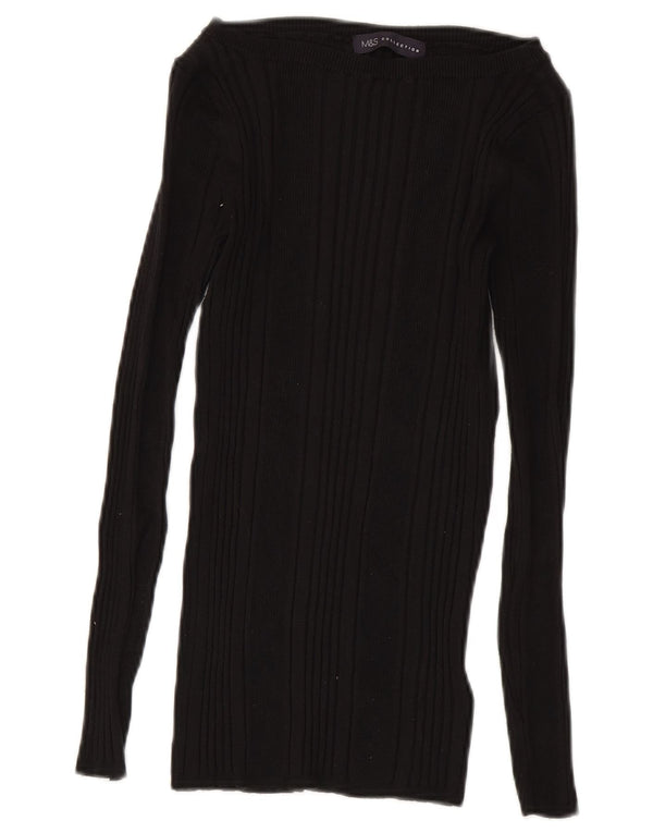 Marks & Spencer Dame Off Shoulder Top UK 8 Small Black Viscose