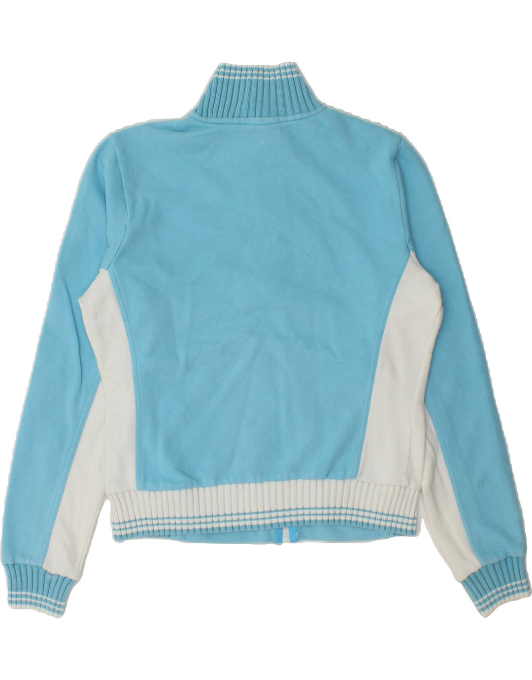 CHAMPION Womens Crop Tracksuit Top Jacket UK 14 Large Blue Colourblock Vintage Champion and Second-Hand Champion from Messina Hembry 