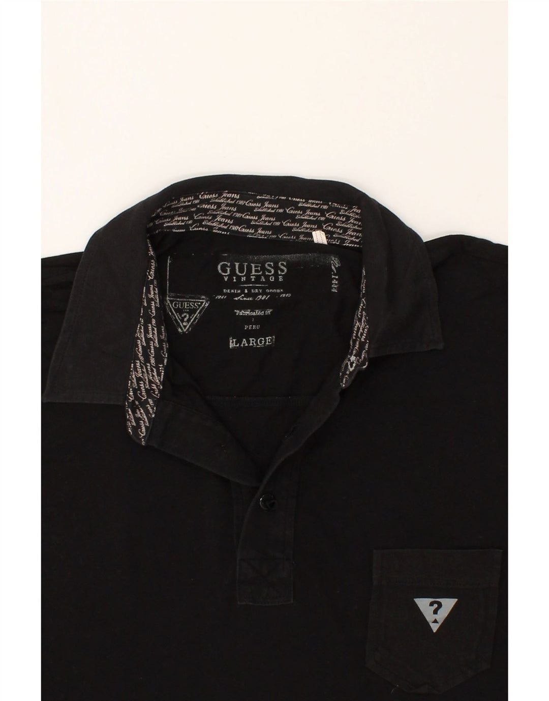 GUESS Grafisk poloshirt til mænd, stor sort