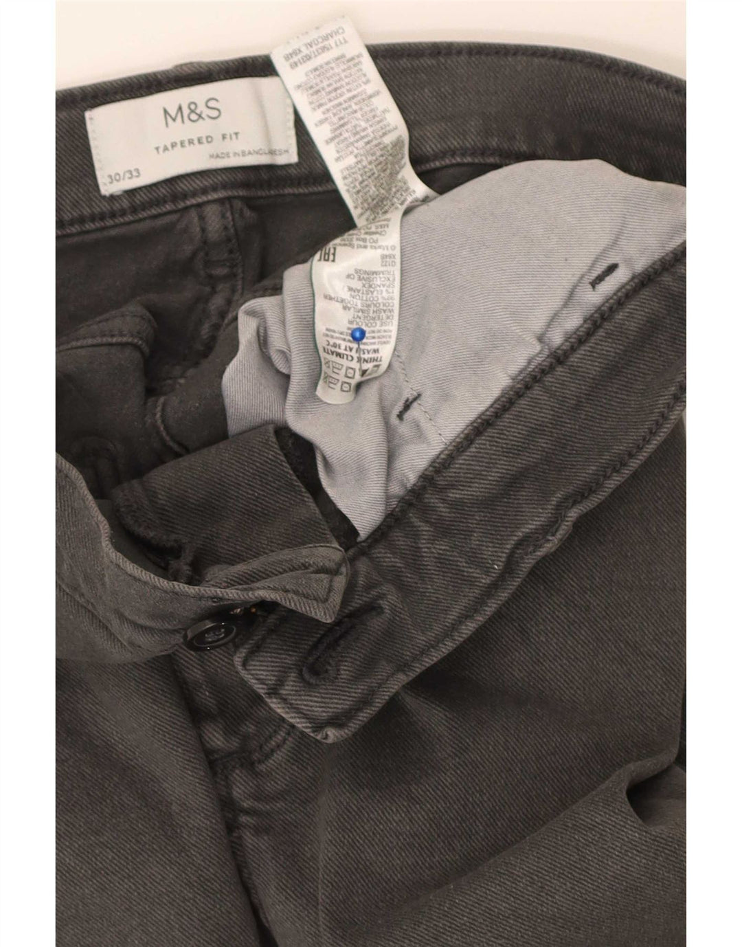 Marks & Spencer Herre Tapered Jeans W30 L33 Grå Bomuld