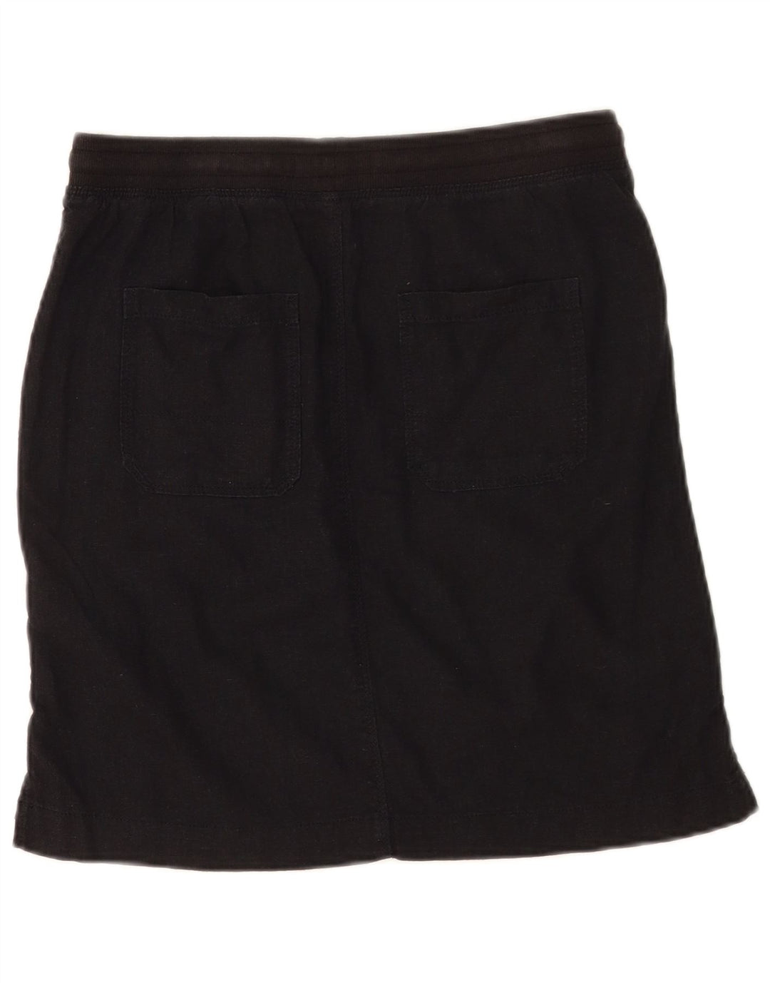 Marks & Spencer Midi-nederdel til kvinder UK 10 Small W30 Black Linen