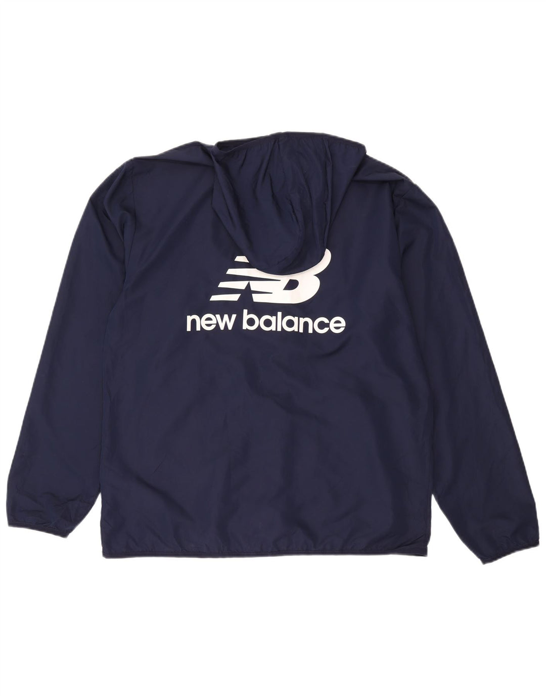 New Balance Herre grafisk regnjakke med hætte Stor marineblå polyester