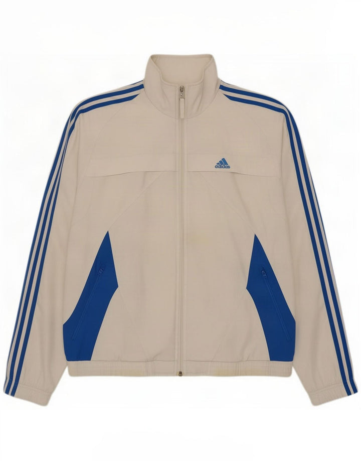 Adidas Træningsdragt til mænd, topjakke UK 36/38 Small White Colourblock Polyester