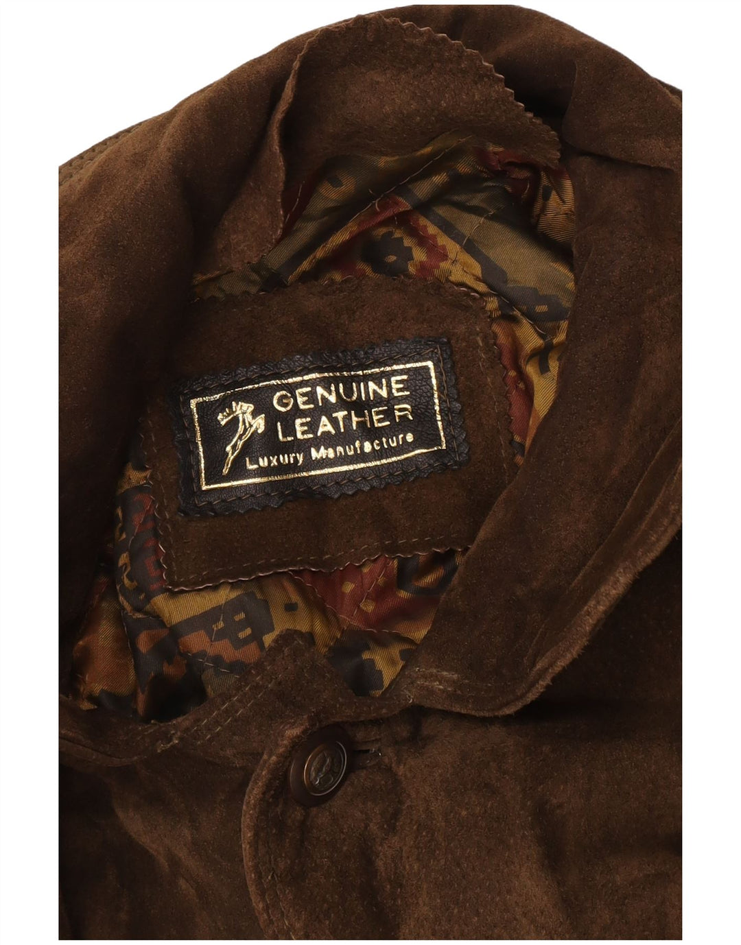 Vintage herre ruskindsjakke UK 42 XL brunt læder