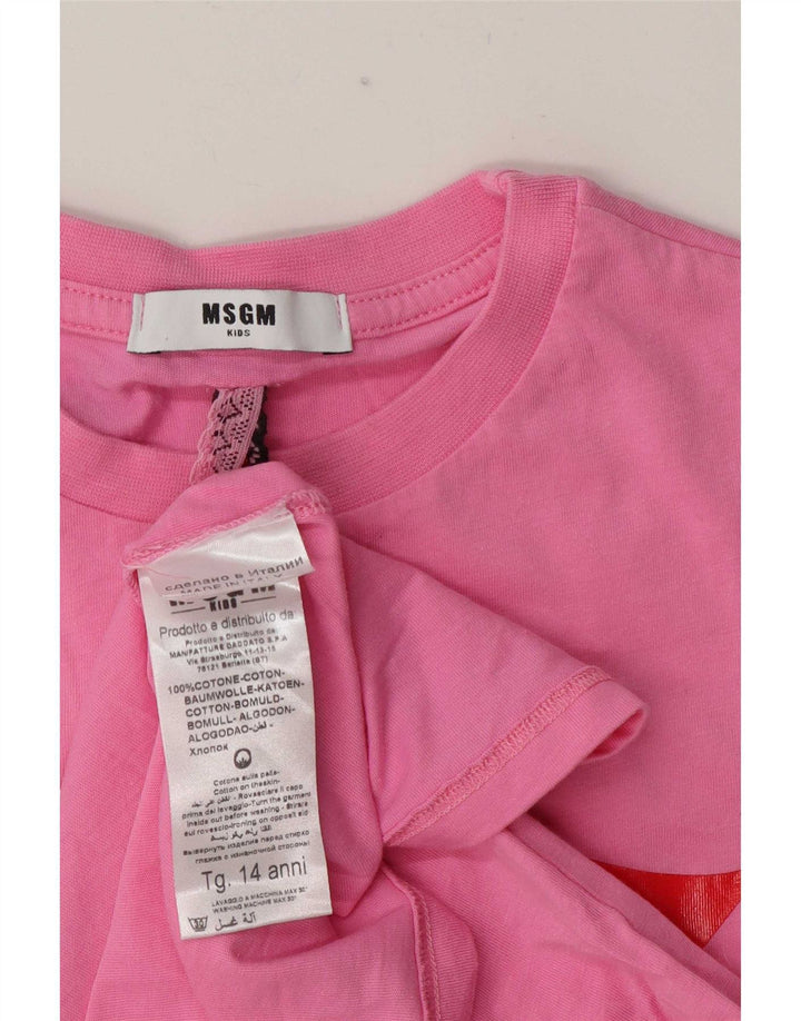MSGM piger grafisk vest top 13-14 år pink bomuld