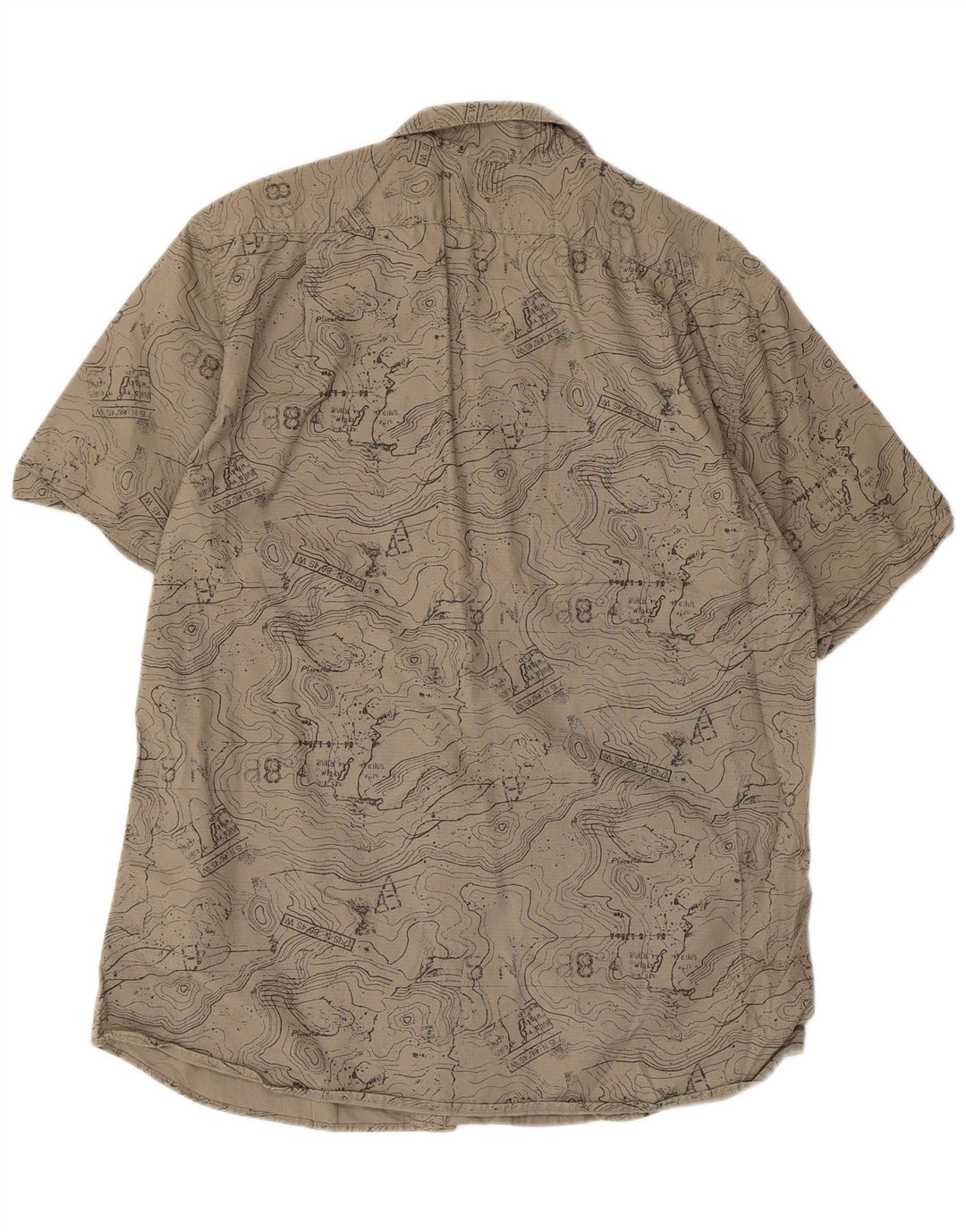Eddie Bauer Herre abstrakt mønster klassisk pasform skjorte stor beige bomuld