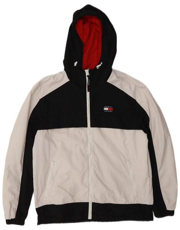 Tommy Hilfiger Herre Windbreaker Jacket UK 38 Medium White Colourblock