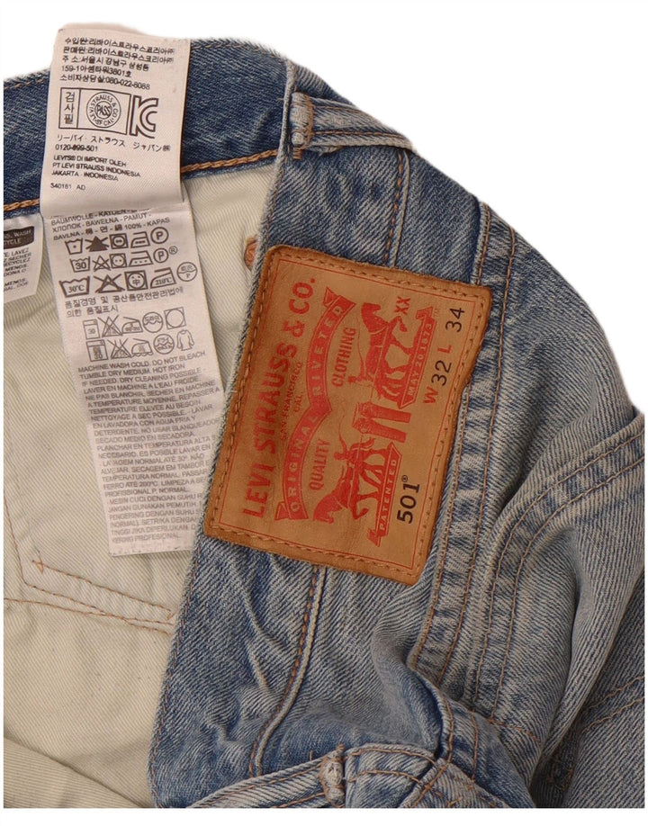 Levi's Herre 501 lige jeans W32 L29 blå bomuld