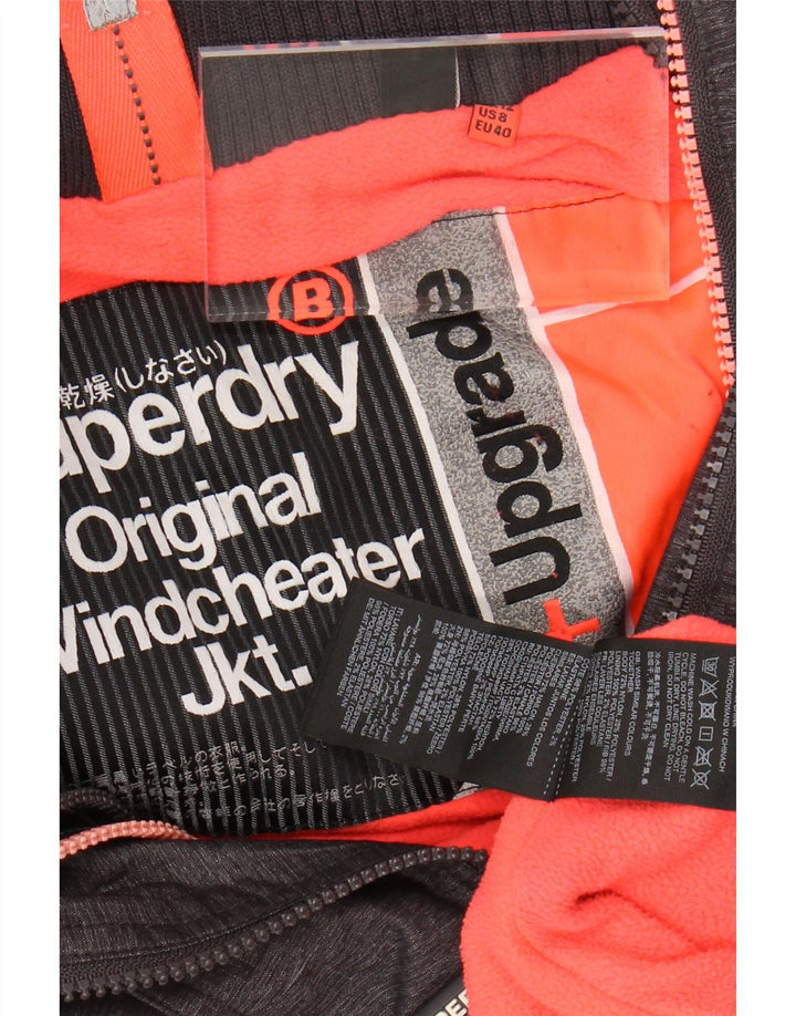 SUPERDRY vindjakke til kvinder med hætte vindjakke UK 12 Medium Grå