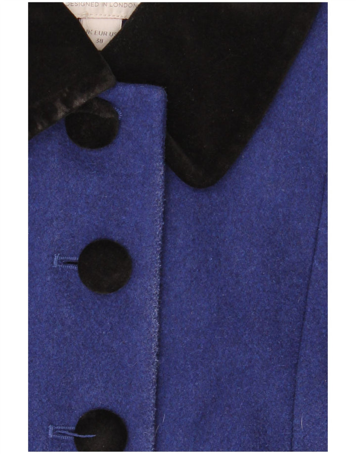 Monsoon Dame Overfrakke UK 10 Small Blue Colourblock