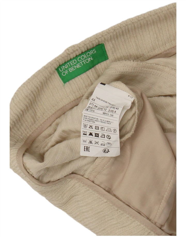 Benetton Womens Corduroy Shorts UK 12 Medium W28 Beige Polyester