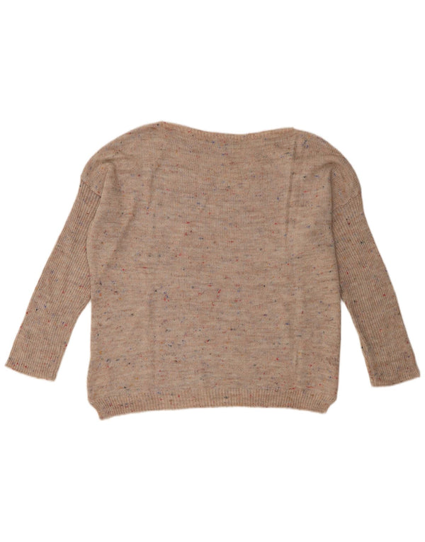 Rifle Dame Oversized Boat Neck Jumper Sweater UK 16 Stor Beige Flecked