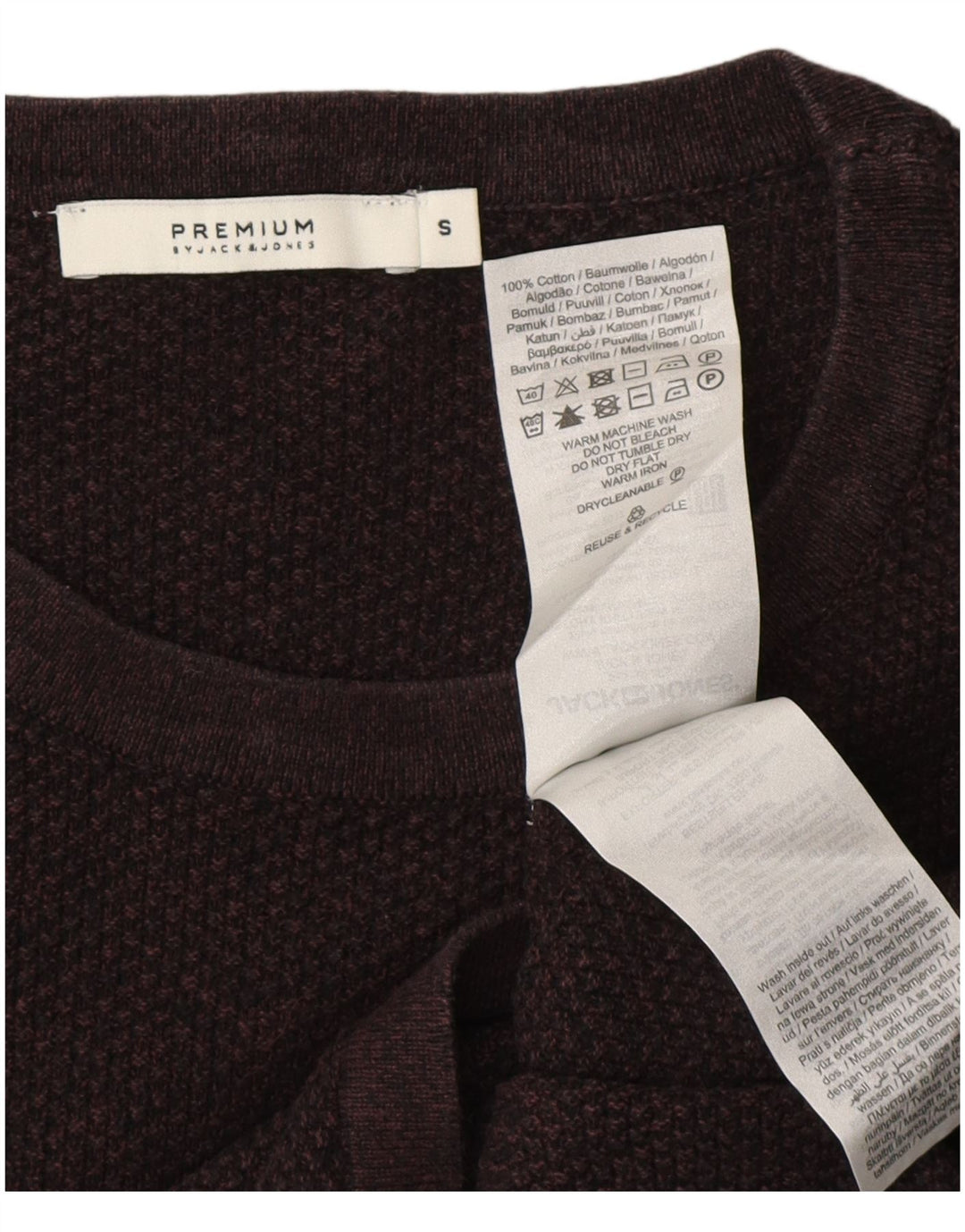 JACK & JONES Herre Top Langærmet Lille Bourgogne Bomuld