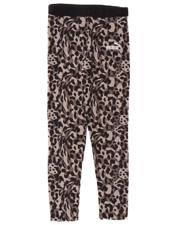 Puma Girls Leggings 11-12 år Grå dyreprint bomuld