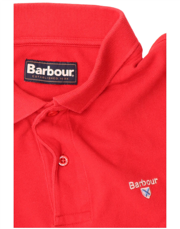 Barbour herre poloskjorte stor rød bomuld