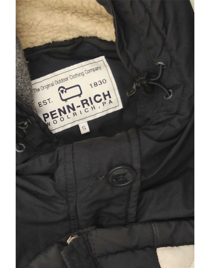 Woolrich Dame Hætte Vindjakke UK 10 Lille Sort
