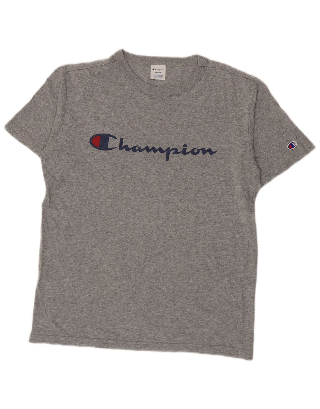 Champion Herre Grafisk T-Shirt Top Stor Grå Flecked