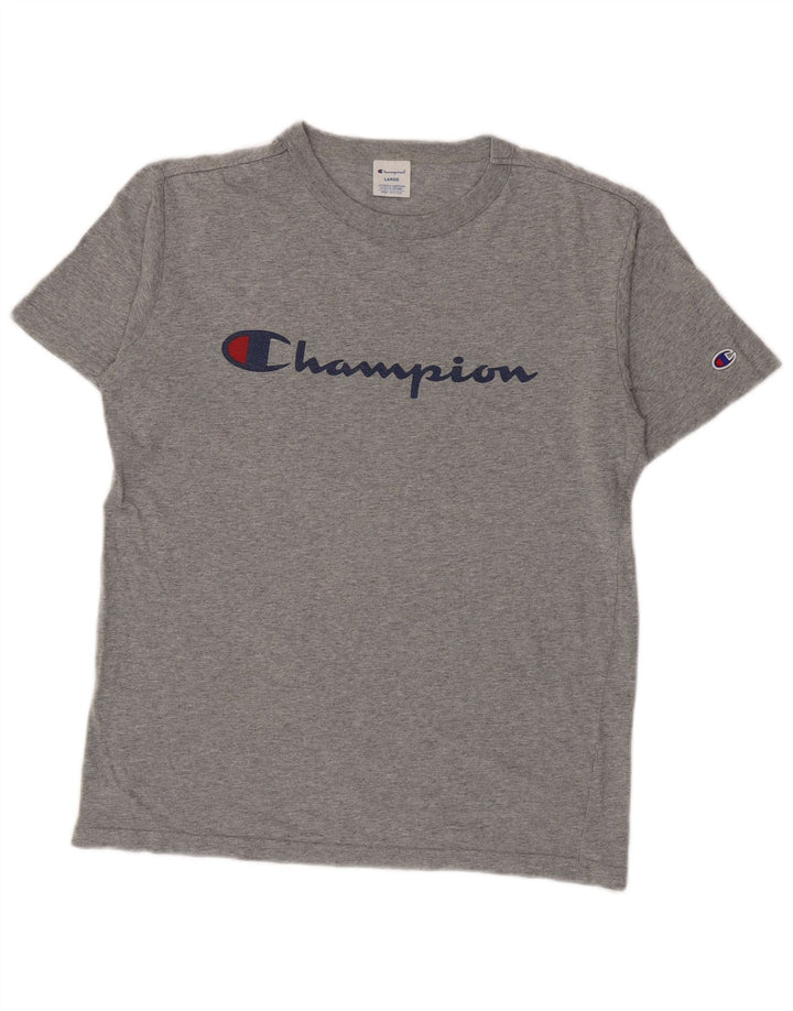 Champion Herre Grafisk T-Shirt Top Stor Grå Flecked