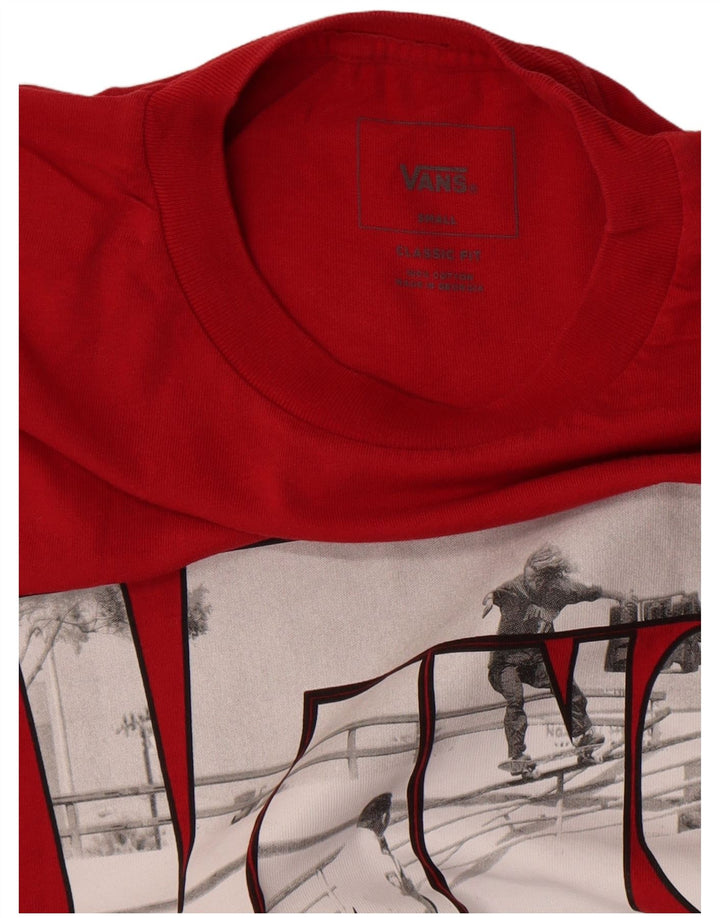 Vans Herre Classic Fit Grafisk T-Shirt Top Lille Rød Bomuld