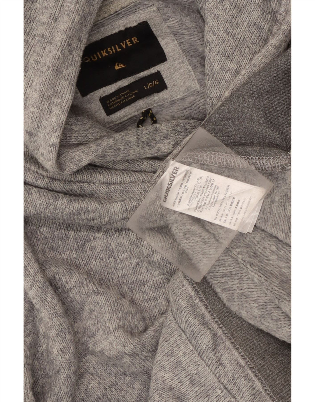 Quiksilver Herre hættetrøje Jumper Large Grå Colourblock Polyester